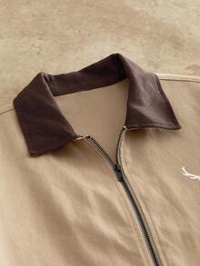 Manfinity NXTstreet Men's Casual Loose Fit Drop Shoulder Long Sleeve Jacket, Suitable For Everyday Wear Light Brown Jacket Men Mocha Bomber Jacket Brown Zip Up Jacket Men Vintage Jacket Men Light Brown Jacket Men Tan Jacket Vintage Men Jacket Men Earthy Jacket, Fall, Winter - Multicolor - View 7