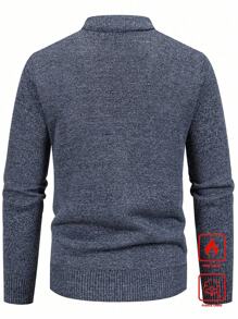 Manfinity Homme Plus Size Men's Knitted Cardigan Sweater , Fall Winter