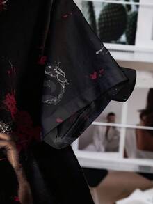 The Vampire Diaries X SHEIN Women's Casual Street Personalized & Letter Print Short Sleeve T-Shirt, Summer Horror Clothes Women Ahs Style Clothes Graphic Tees Women Oversized Halloween Sweatshirt Graphic Sweatshirts