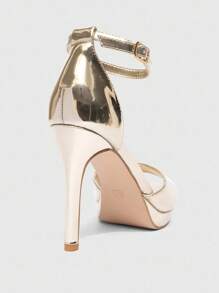 CUCCOO SZL Women's Rhinestone Glitter Peep-Toe Round Toe High Heel Waterproof Platform Sexy Luxury Shiny Silver High Heel Sandals, Fashion For Party, Music Festival, Nightclub For Christmas