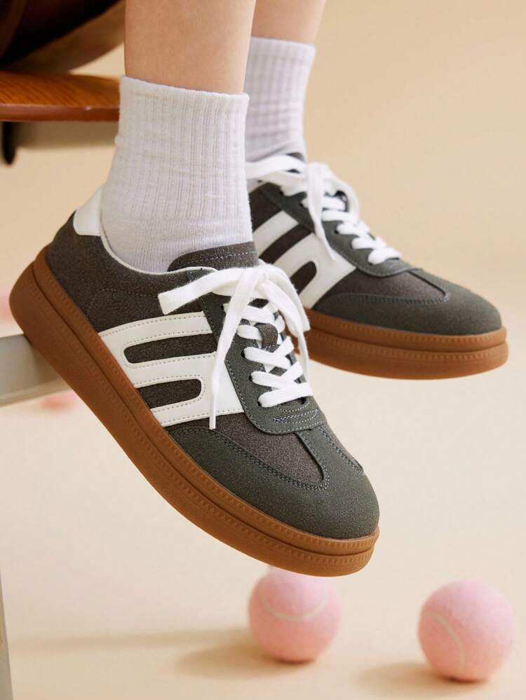 CUCCOO EASI Women's Fashion White German Shepherd Thick Sole Casual Sneakers