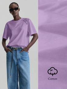 Ontre T-shirt à manches courtes avec col rond en patchwork de dentelle pour femmes, tenue de bureau décontractée urbaine, tenue de bureau formelle pour femmes, pour enseignante, robe d'invitée de mariage, Top de base élégant pour femmes, vêtement d'extérieur