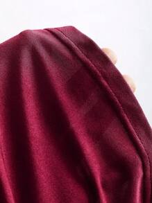 Sweetra Atasan Crop Tanpa Lengan Berkerah Ruffle Bergaya Vintage, Desain Pinggang Berlipit yang Stylish, Busana Musim Panas untuk Wanita - Burgundy - View 6