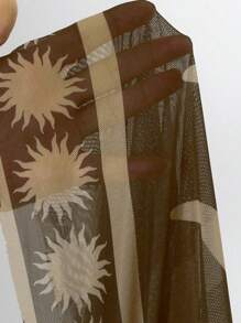 Swim Oasis 1 件大码女式金属装饰纯黑色连体泳衣，休闲夏季沙滩装 - 彩色 - 查看 5