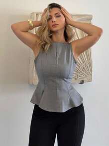 Jeta Ari Nouveau Top Court Échancré Papillon Femme Style Évasé, été