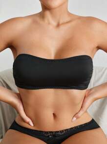 Ocili Sujetador sin aro unicolor - Negro - Ver 2