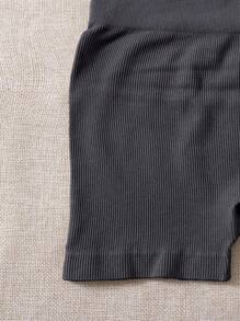 Gameset SHEIN Sport 女式纯色高腰休闲健身运动短裤 - 彩色 - 查看 6