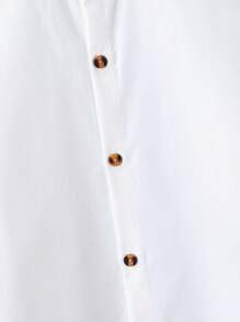 SHEIN 2 件 Tween Boy 四季休闲纯色修身立领长袖衬衫 + 休闲裤套装，适合派对、主持、钢琴演奏会、聚会、T 台、洗礼、商务 - 淺色水洗藍 - 查看 5