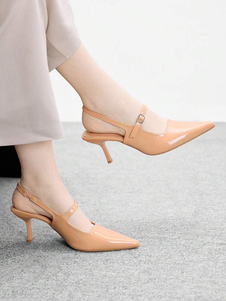 CUCCOO BIZCHIC Women's Pointed Toe Ankle Strap Stiletto High Heels Elegant Commute Office Shoes