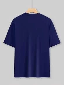 Manfinity EMRG maglietta casual da uomo a maniche corte con stampa a lettere, estiva