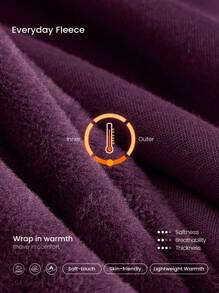 GLOWMODE 日常羊毛衫，保持舒适，内部口袋，网眼拇指孔，超大半拉链连帽衫，日常休闲