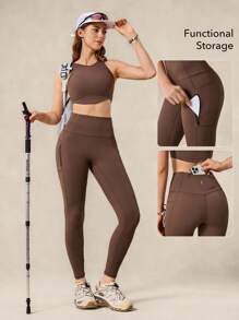 OutZeal 曲线塑形收腹速干户外紧身裤，带拉链口袋