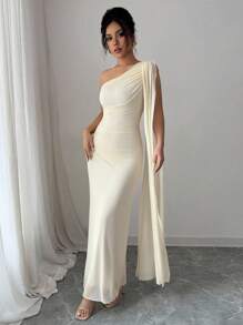 Rafferiza Vestido largo ajustado para mujer, color amarillo claro, primavera/verano - Albaricoque - Ver 6