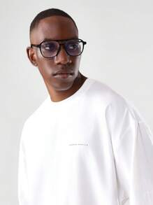 SUMWON 简约设计纯色宽松七分袖T恤 - 白色 - 查看 3