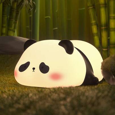 JMMO Luz nocturna con forma de panda, lámpara linda, lámpara de mesa, regulable, recargable por USB, luz para amamantar, luz nocturna de mesita