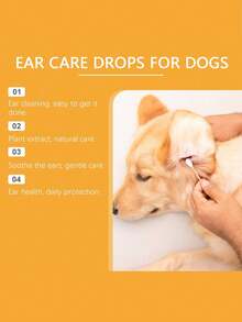 SHEIN 3 piezas Gotas para oídos de perro, fórmula suave diaria que limpia el cerumen, picazón en las orejas y olores, 60ml - Naranja - Ver 5