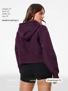 GLOWMODE 日常羊毛衫，保持舒适，内部口袋，网眼拇指孔，超大半拉链连帽衫，日常休闲