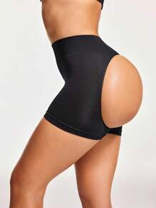 Snug Zone Shorts de fajas con abertura - Negro - Ver 4