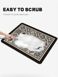 SHEIN 1件，咖啡机硅藻泥排水垫，软橡胶排水垫，防滑超强吸水耐磨洗碗干垫，台面餐垫厨房餐桌垫，庭院餐桌装饰，家庭厨房用品 - 黑色 - 查看 5