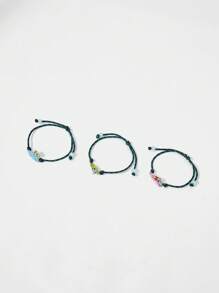 THE POWERPUFF GIRLS X SHEIN Women's Fashion Cute Cartoon Blossom, Bubbles, Buttercup Pattern Bracelet - Silver - View 2