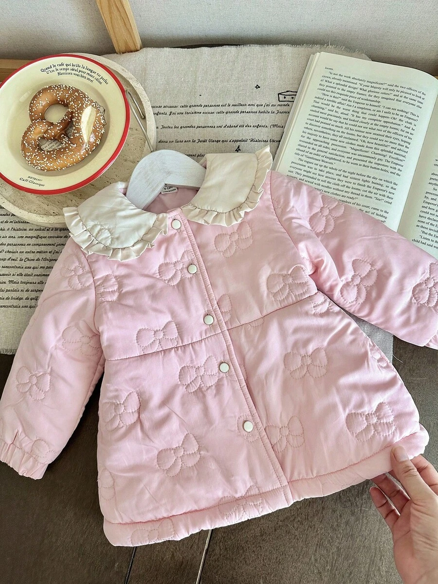 SHEIN 女宝宝冬季棉衣，新款加厚保暖冬季有领外套