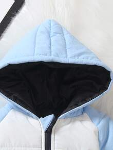 SHEIN 1pc Toddler Boys' Autumn/Winter Thickened Casual Color Block Quilted Long Sleeve Hooded Zipper Jumpsuit, 6M-3T, Children Jumpsuit, Infant Jumpsuit, Toddler Quilted Jumpsuit Jacket, Toddler Hooded Thick Jumpsuit, Toddler Autumn/Winter Jumpsuit, Toddler Outdoor Ski Wear Baby Boy Snowsuit Winter Baby Clothes Boy Baby Winter Jumpsuit Toddler Snowsuit Baby Boy Baby Girl Unisex Infant Toddler Winter Hooded Jumpsuit Fall - Royal Blue - View 5
