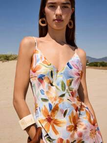 Maija Women's Floral Print Casual Sleeveless Long Dress, Summer Summer Dresses For Women Beach Outfits For Woman Club Outfit Vacation Outfits Woman Dresses For Women Elegant Floral Dress Women