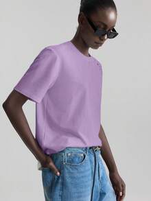 Ontre T-shirt à manches courtes avec col rond en patchwork de dentelle pour femmes, tenue de bureau décontractée urbaine, tenue de bureau formelle pour femmes, pour enseignante, robe d'invitée de mariage, Top de base élégant pour femmes, vêtement d'extérieur