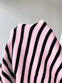 Flirla 女式休闲条纹抹胸紧身针织连衣裙 - 彩色 - 查看 8