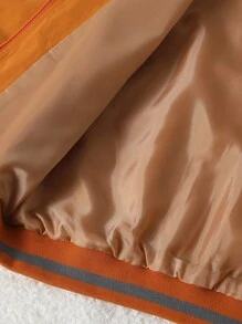 Young Boy Casual Sports Woven Fabric Zip-Up Jacket, Matching Sibling , Autumn Winter Kids Bomber Jacket Fall Winter Outerwear