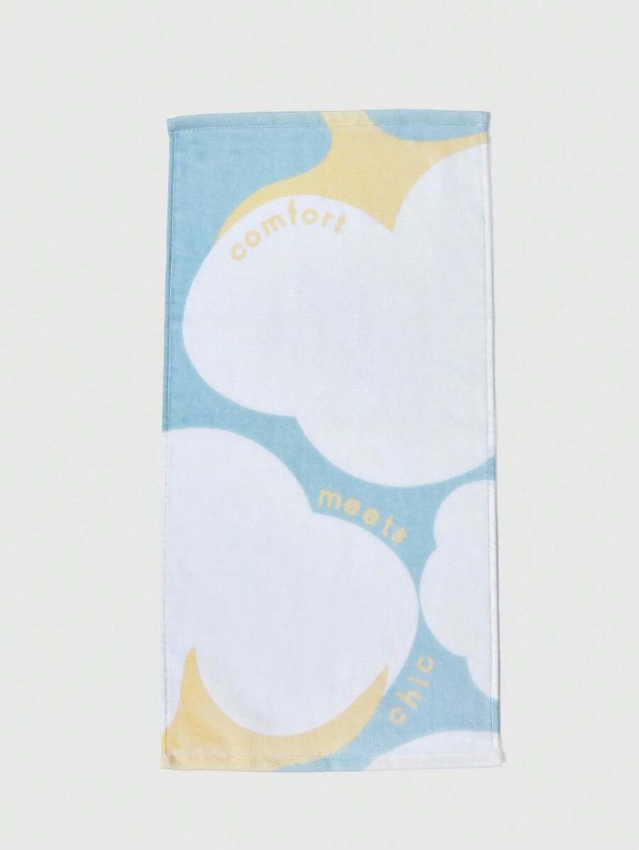 SHEIN 1pc Blue Soft & Comfortable Towel - Multicolor - View 1
