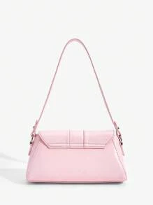 SHEIN ICON 女士、女式单肩包、流浪包、系带、芭蕾风格、粉色、时尚、个性、简约、百搭、街头、甜美酷炫女孩、辣妹、千禧一代、复古、铆钉、复古、青少年、学院风、学校风、学院风 - 粉色 - 查看 4