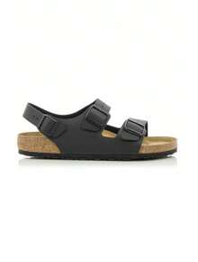 Birkenstock Milano BF 黑色可调节扣环设计女式休闲凉鞋 - 黑色 - 查看 1