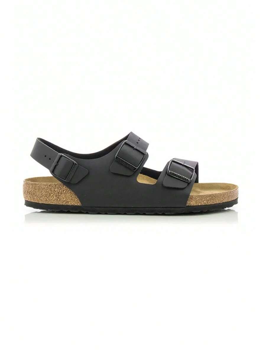 Birkenstock Milano BF 黑色可调节扣环设计女式休闲凉鞋 - 黑色 - 查看 1