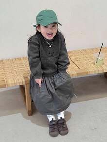 DAZY 休闲宽松日常百搭时尚长袖女婴卫衣秋冬 - 灰色 - 查看 5