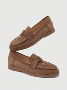 CUCCOO BIZCHIC 女士时尚驼色绒面革舒适休闲乐福鞋，适合通勤、户外、购物、工作、日常穿着