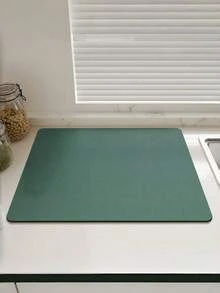 1 件装实心厨房沥水垫超强吸水碗碟干燥垫防滑沥水垫速干餐具水龙头餐垫餐具 - 墨綠色 - 查看 4