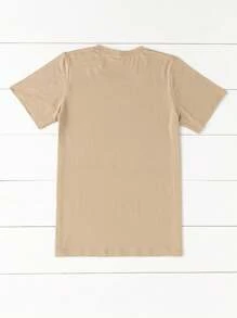 EMERY ROSE 女士休闲心形和字母印花 T 恤，夏季