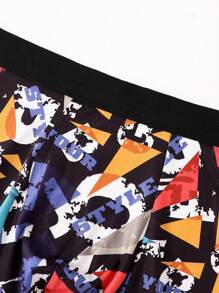 4件套复古矩形花卉图案男士内裤 - 彩色 - 查看 4