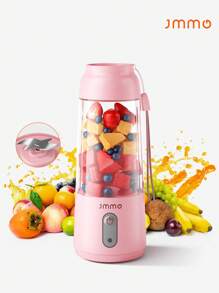 JMMO Espremedor Elétrico Portátil, Liquidificador Portátil Espremedor, Liquidificador Pessoal Tamanho Sucos e Shakes, Mini Liquidificador Recarregável por USB, Liquidificador Portátil Esportivo, Alta Velocidade e Longa Duração da Bateria para Viagem e Casa 300ml