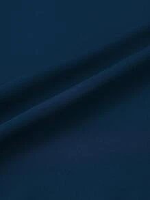 SHEIN PETITE CURVE Váy satin đa năng thanh lịch cỡ lớn dành cho nữ, kiểu dáng nữ tính - Màu xanh hải quân - Xem 6