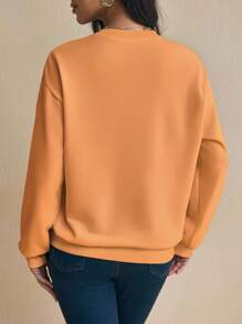 Glamance Gumgfx Áo nỉ nữ cổ tròn in hình mạng nhện và bướm, trang phục Halloween, áo nỉ Halloween mùa thu, áo nỉ in hình, áo nỉ màu cam, áo nỉ mạng nhện, áo nỉ cho nữ đi học, áo nỉ cho nữ giáo viên mùa thu và đông. - Màu Cam cháy - Xem 2