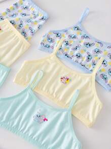 3pcs/Set Young Girl' Cute Rabbit Series Minimalist Sweet Camisole & Panty Set