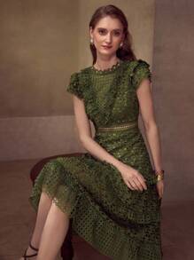 MOTF PREMIUM VÁY REN CÓ KHÓA KÉO TƯƠNG PHẢN - Màu xanh lá cây đậm - Xem 6