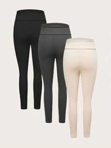 Modmama 秋冬三件套孕妇打底裤孕妇字母刺绣保暖内衬休闲百搭打底裤孕妇保暖打底裤孕妇打底裤冬季孕妇打底裤保暖内衬打底裤