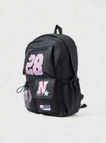 ROMWE Avant 28 Numeric Print Large Capacity Backpack, Suitable For Back To School Season - Multicolor - View 5