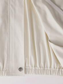 INAWLY Women's Fashionable Minimalist Contrast Color Long Sleeve Hooded Casual Jacket Fall Cloth For Women - White - View 6