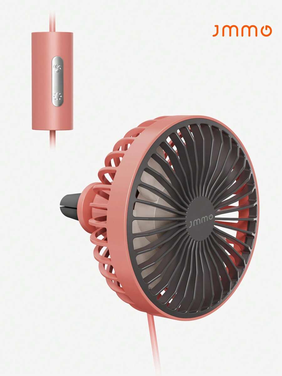 JMMO Mini Fan,Car Fan With 3 LED Lights,Car Strong Wind Portable Fan,3 Speeds Car Cooling Fan With Clip Christmas Gifts,Must-Haves For Autumn And Winter Holiday Camping Holiday Essentials Vacation Accessories,Camping Supplies - Red - View 1