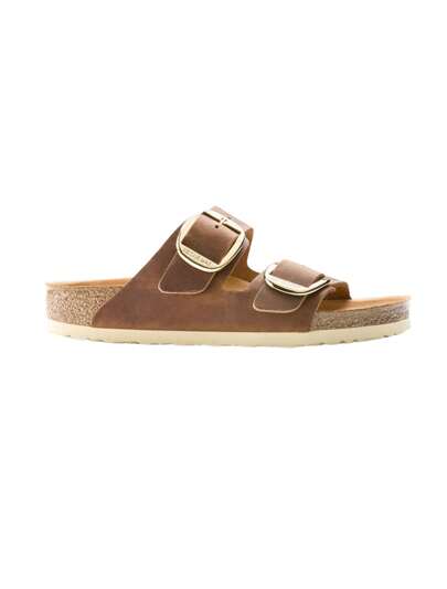 Birkenstock Arizona Big Buckle LEOI Cognacfärgade Hex Justerbara Remdesign Fritidssandaler för Dam