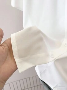 女士休闲百搭纯色衬衫 - 白色 - 查看 7